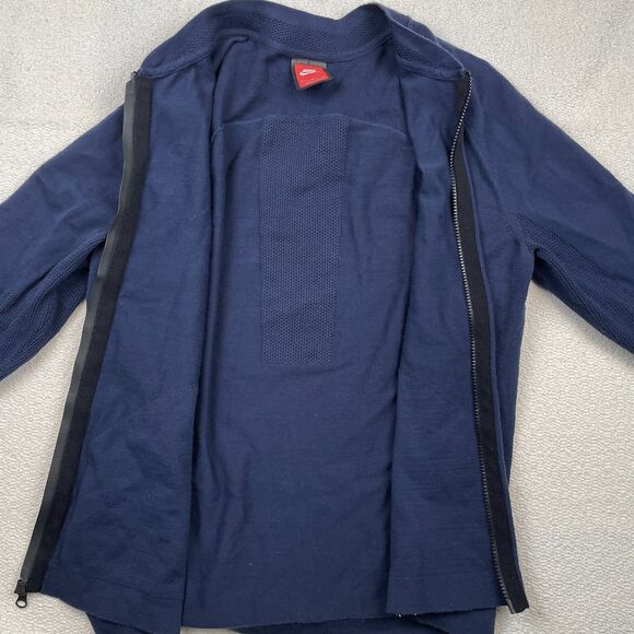 Nike Sportswear Tech Knit Bomber Jacket Men’s Sz M Navy Blue Full Zip 810558 451 - Picture 5 of 12